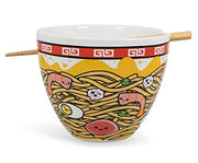 Sunken Noodles Japanese Ceramic Dish Set | 16-Ounce Noodles, White