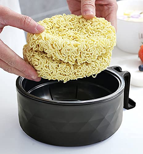 Ramen Cooker Bowl Set with Chopsticks Microwave Noodle Black